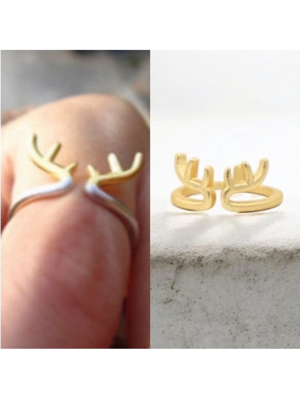 BOUTIQUE Gold Antlers Ring Band